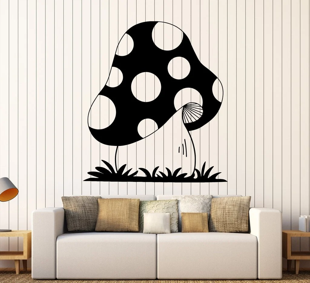 Cute Vinyl Wall Decal Mushroom Forest Nursery Child Room Stickers Wall