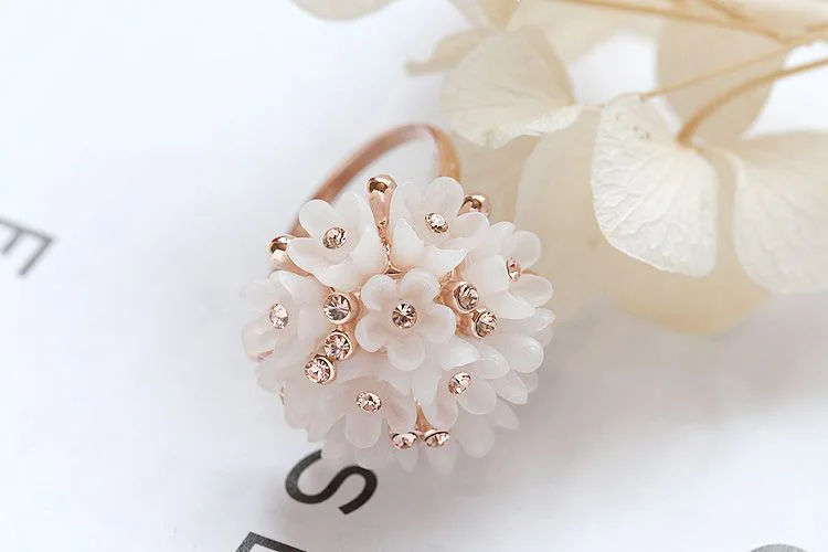 MOONROCY CZ Кристалл кольцо и серьги ювелирный набор золото розовый цветок цвет для женщин девочек подарок падение модные ювелирные изделия