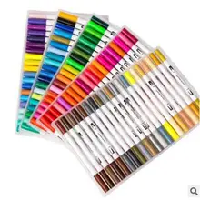 Двойные наконечники 100 цветов тонкая кисть маркер ручка на основе чернил Акварельная кисть эскизный карандаш маркер ручка для манги Рисование художественные принадлежности