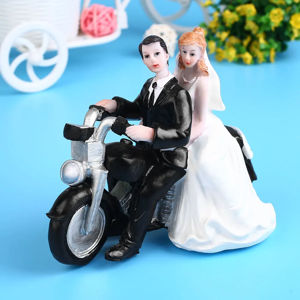 Элегантная синтетическая смола Невеста и жених топперы на свадебный торт украшения фигурка Casamento Mariage