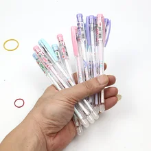 6 шт Kawaii маленькие свежие стильные стержни для стираемой гелевой ручки 0,38 мм синие и черные чернила волшебное письмо нейтральная стираемая ручка