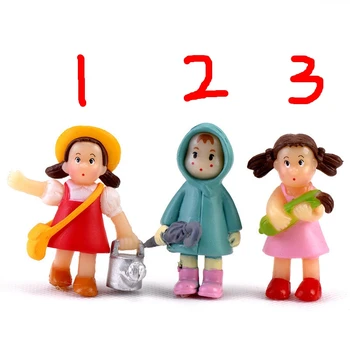 

1pcs Cute Mei Cartoon Anime Figure Holding Umbrella Micro Landscape Ornaments DIY Creative Craft Decoration Figma Gifts for Girl