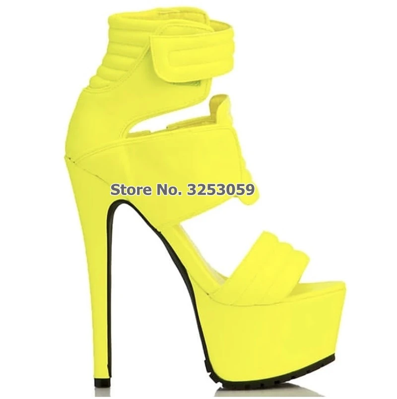 Neon yellow platform heels Clearance