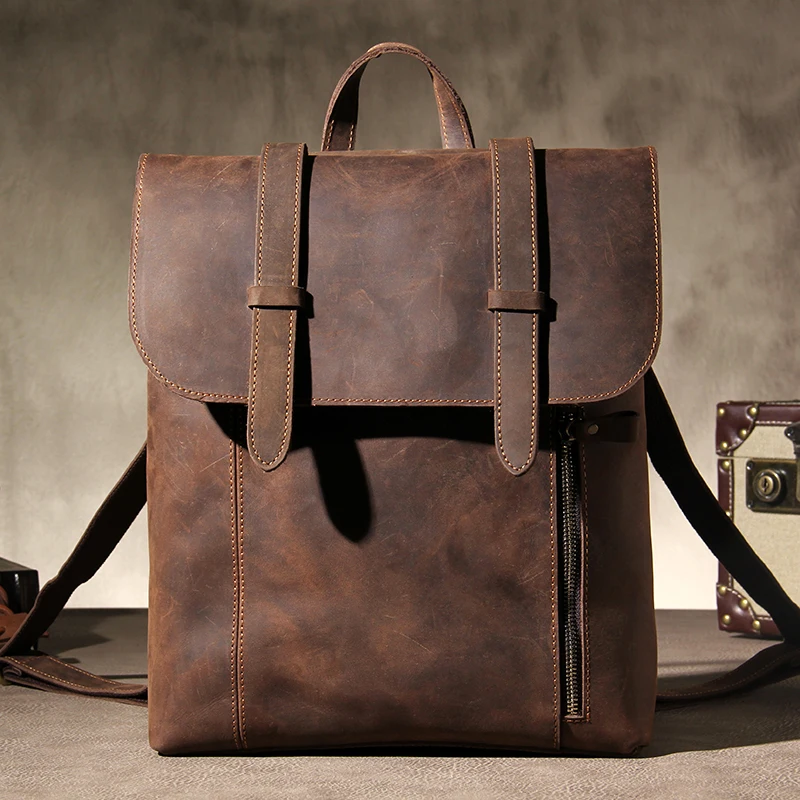 Amasie Винтаж Для мужчин Рюкзак Back Pack Обувь для мальчиков из натуральной кожи