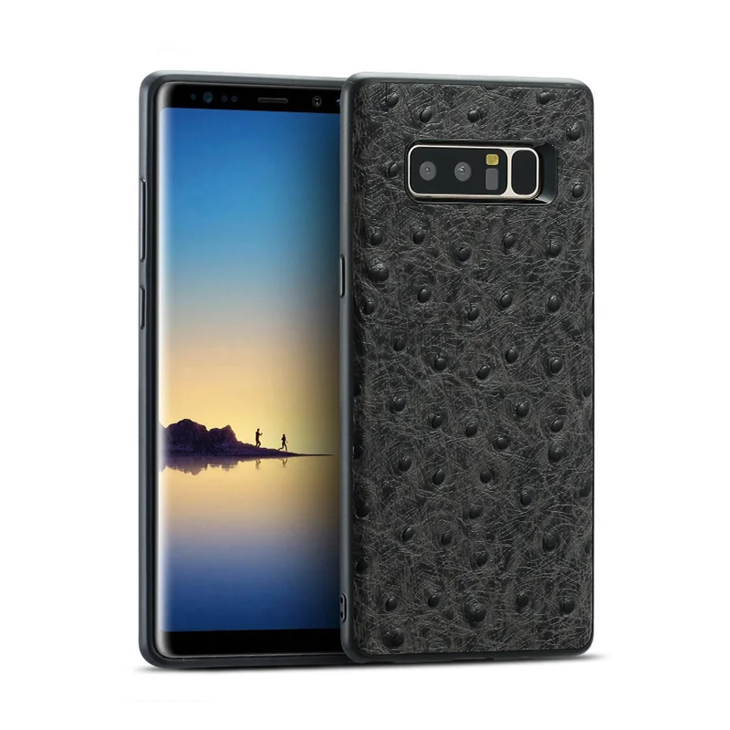 Кожаный чехол для телефона с узором страуса Samsung note 10 A70 полноразмерный осенний