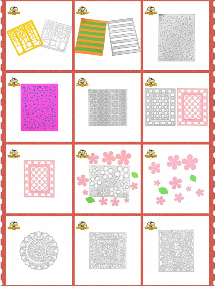 

10 Styles 2019 New Dies Background Dies Scrapbooking Metal Cutting Die Cut For Card Making DIY Album Decor Card Craft Die