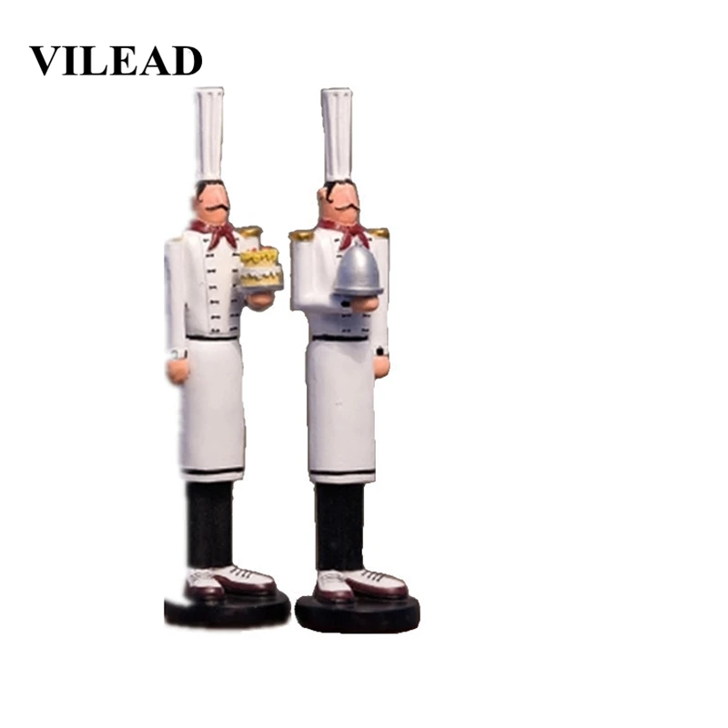 

VILEAD 30cm Resin Slender Chef Figurines Tall And Thin Creative Restaurant Table Decoration Cafe Cake Shop Ornaments For Home