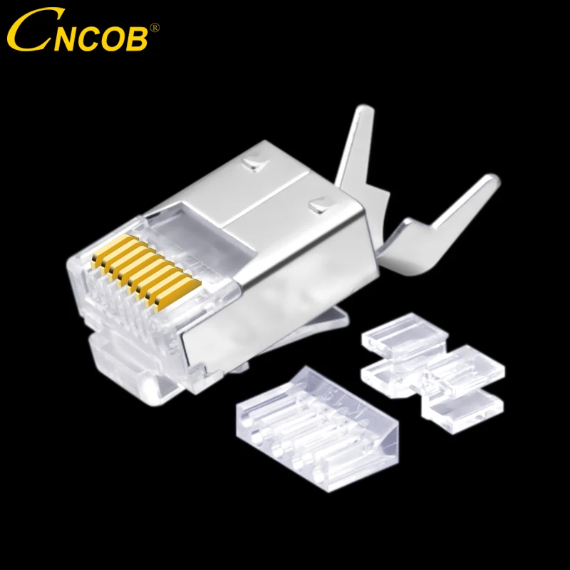 CNCOB Cat6 FTP с зажимом Ethernet коннектор RJ45 модульный Кристальный штекер гигабитный 8P8C
