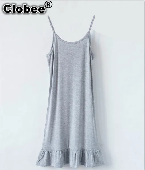 

Office Spaghetti Strap Dresses Sleeveless Sling Inside Solid Bottom Dress 2019 Summer Big Size Women 6XL large sizes Clothing