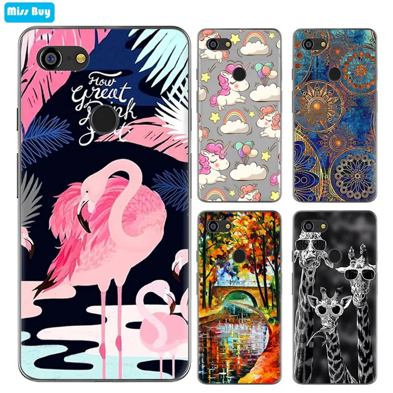 For Googel Pixel 3 Case Cartoon Patterned Animal Marble Flamingo Silicone 3XL Pixel3 Slim Soft TPU Cover |