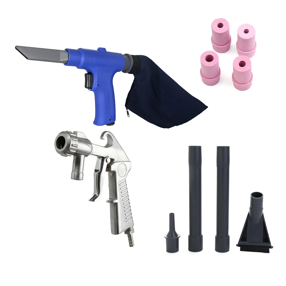 

2 in 1 Portable Air Vacuum Blower Suction Gun + Sand Blaster Set Pneumatic Cleaner Sand-blasting with Accessorries Tool