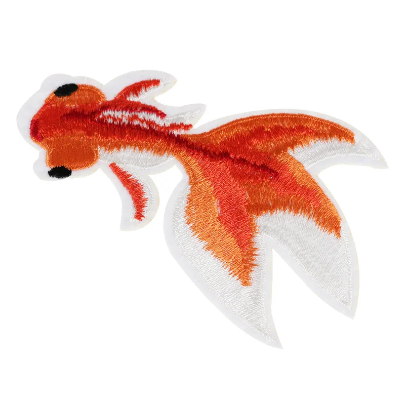 

2PCS Fish Embroidered Patches Stripes For Cloth Iron On Applique Stickers Sew on