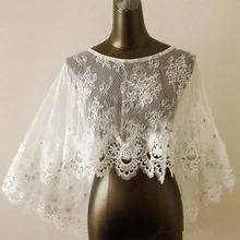 

Best Selling White Ivory Embroidery Lace Scoop Neck bolero jacket For wedding party Exquisite Bridal Wraps Wedding Accessories