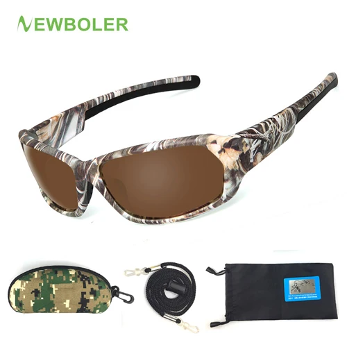 NEWBOLER, камуфляжные поляризационные очки, для рыбалки, для мужчин и женщин, для велоспорта, пешего туризма, вождения, солнцезащитные очки для спорта на открытом воздухе, De Sol Camo - Цвет: Brown