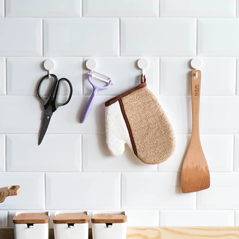 Creative simple mini plastic hook hook free nail-free punching bathroom kitchen home wall hook strong