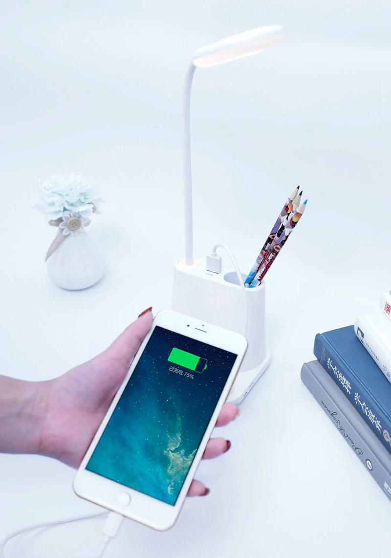 LED Eye Protection Table Lamp  USB Rechargeable Light for Children Kids Reading Study Bedroom Light Touch Dimming Desk Lamp (2)