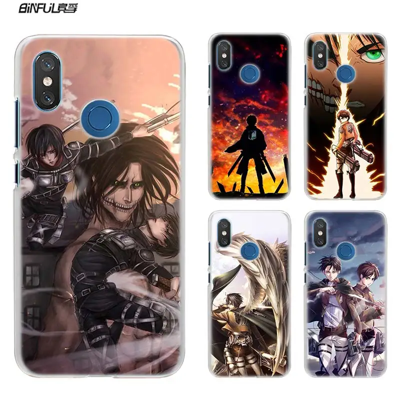 

Attack on Titan Hard Plastic Case for Xiaomi Redmi Note 7 Go 6 6A Pro S2 5 Plus 4X Mi Play 8 lite A2 A1 Clear