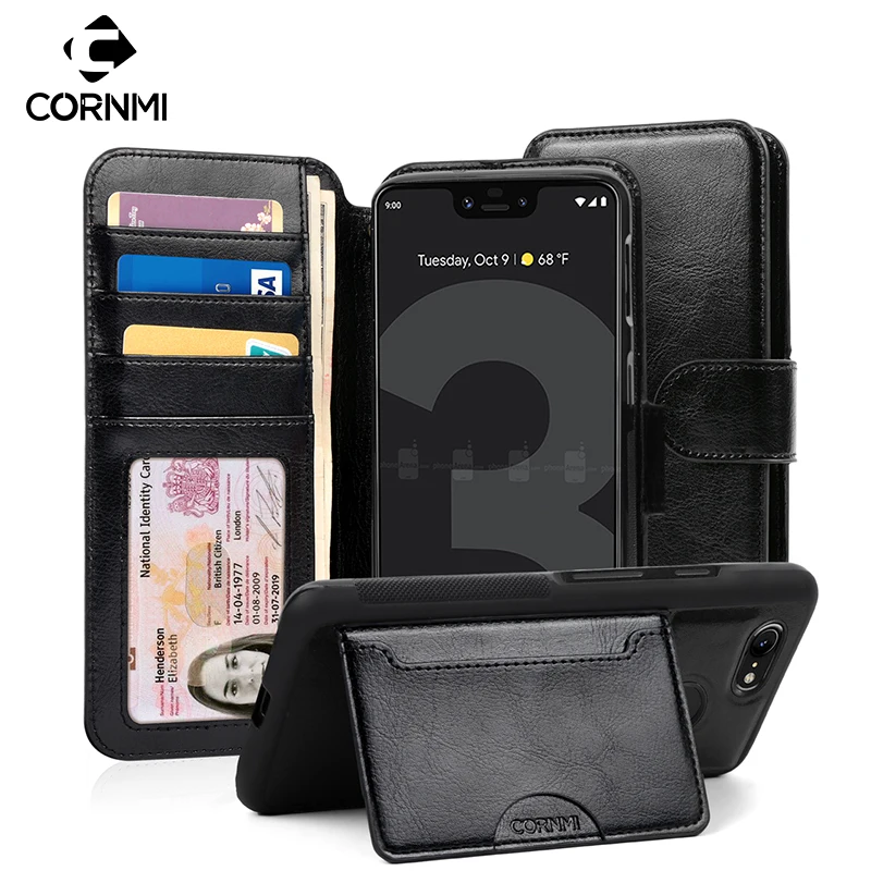 Cornmi Wallet Case for Google Pixel 3 XL Flip Leather
