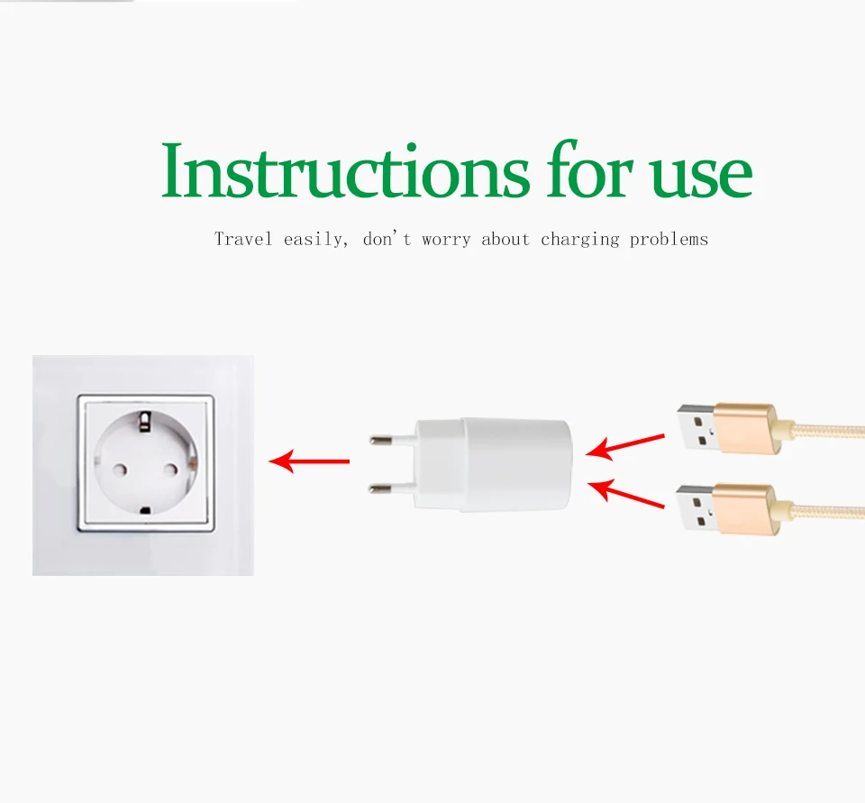 1PC EU Adapter Plug 5V2.4A Dual USB Charger For Smart Mobile Phone ACDC Adaptor Travel in Italy Switzerland Brazil France (5)