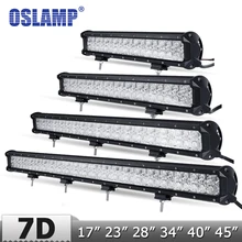 Oslamp Upgrade 7D объектив 1" 28" 3" 40" 4" прямой светодиодный светильник+ DRL Offroad 4x4 Светодиодный рабочий светильник с направляющим кронштейном
