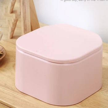 

Desktop Mini Trash Can Press-on Waste Garbage Basket for Office Table TB Sale