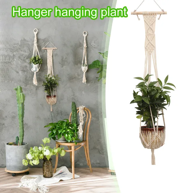 Pure Hand Knitting Fine Cordage Natural Hang Rope Indoors Balcony Pure Hand Knitting Fine Cordage Natural Hang Rope Indoors Balcony Gardening Flowerpot String Bag Nacelle Hanging