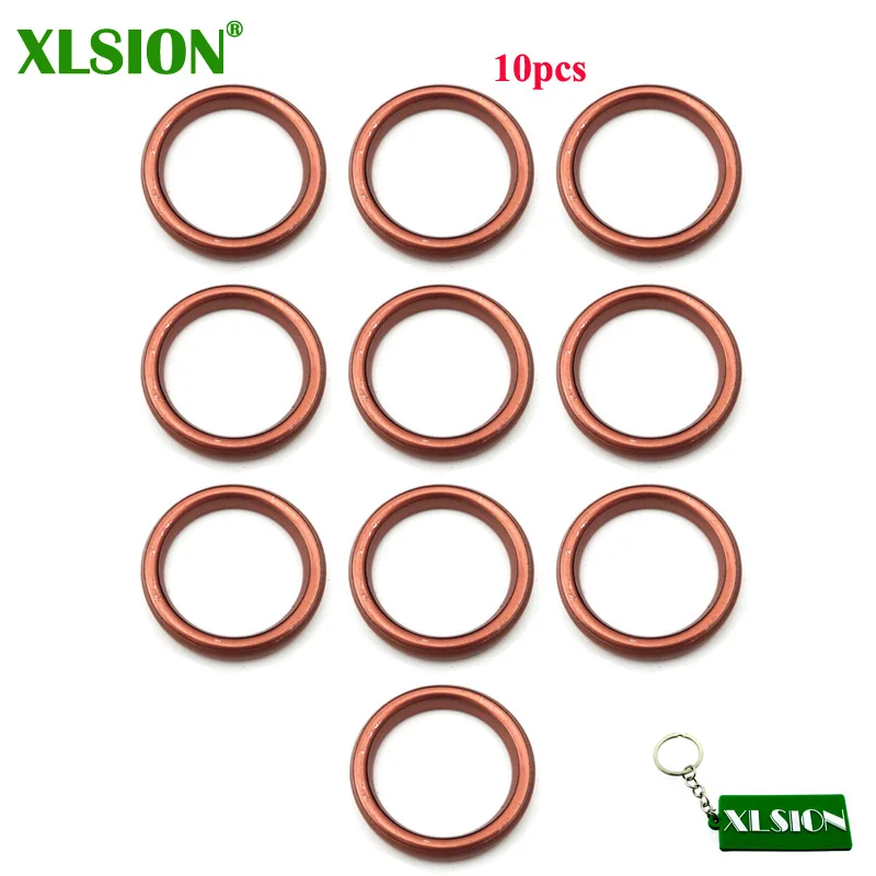 

XLSION 10pcs 30mm Exhaust Muffler Gasket Copper For 150-200cc Dirt Pit Bike ATV Quad Buggy Motorcycle Moped Scooter