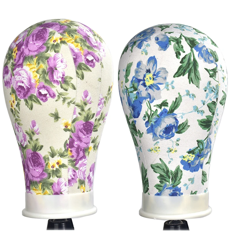 

22 Inch Canvas Cork Block Manikin Mannequin Head Model For Hair Extension Toupee Lace Wig Making Styling Cap Display Stand