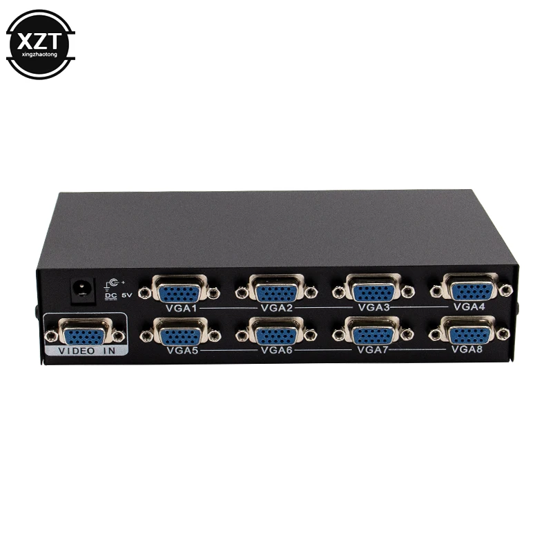 VGA Switcher 8 Port VGA Splitter 150 mhz PC to 8 VGA Monitor TV Video Splitter Support 1600*1280