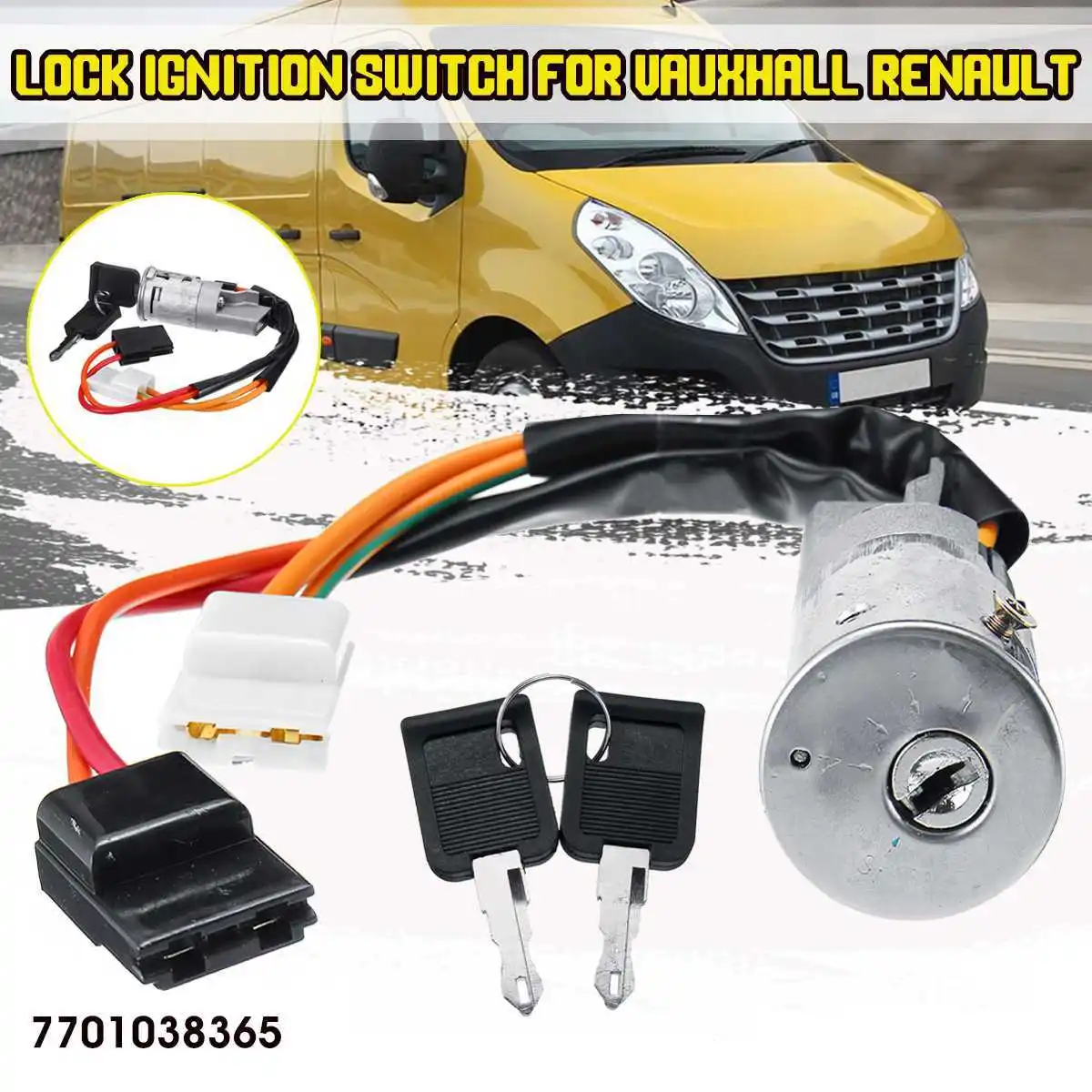 

Car Lock Barrel Ignition Switch 2 Keys 7701038365 For Vauxhall Opel Vivaro For Renault Trafic Mk1 Laguna For Nissan Interstar