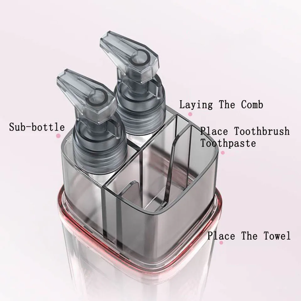 New Travel Wash Cup Portable Travel Toiletries Toothpaste Toothbrush Partition Storage box Outdoor Bathroom Accessories Sets (5)