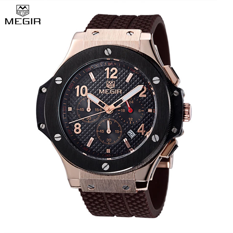 

MEGIR CHRONOGRAPH Men Sport Watch Top Luxury Brand Military Watch relogio masculino 24 Hours Function Quartz Watches /M3002