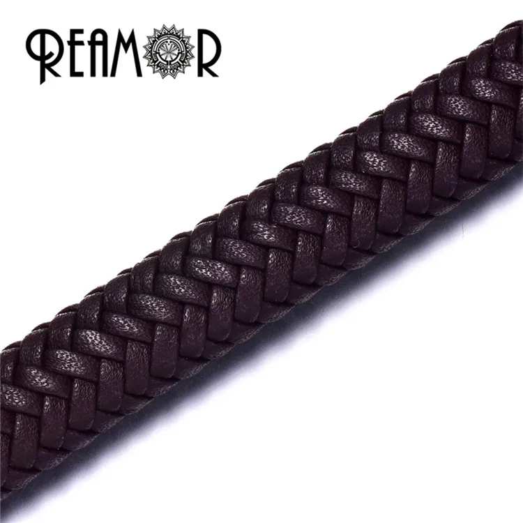 REAMOR 12*6 мм шириной супер волокна ПУ плетеный кожаный веревочный шнур для изготовления ювелирных изделий Браслеты ювелирные изделия-аксессуары DIY - Цвет: Brown
