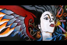 Graffity art painting woman girl with wings QT235 room home wall modern art decor wood frame poster