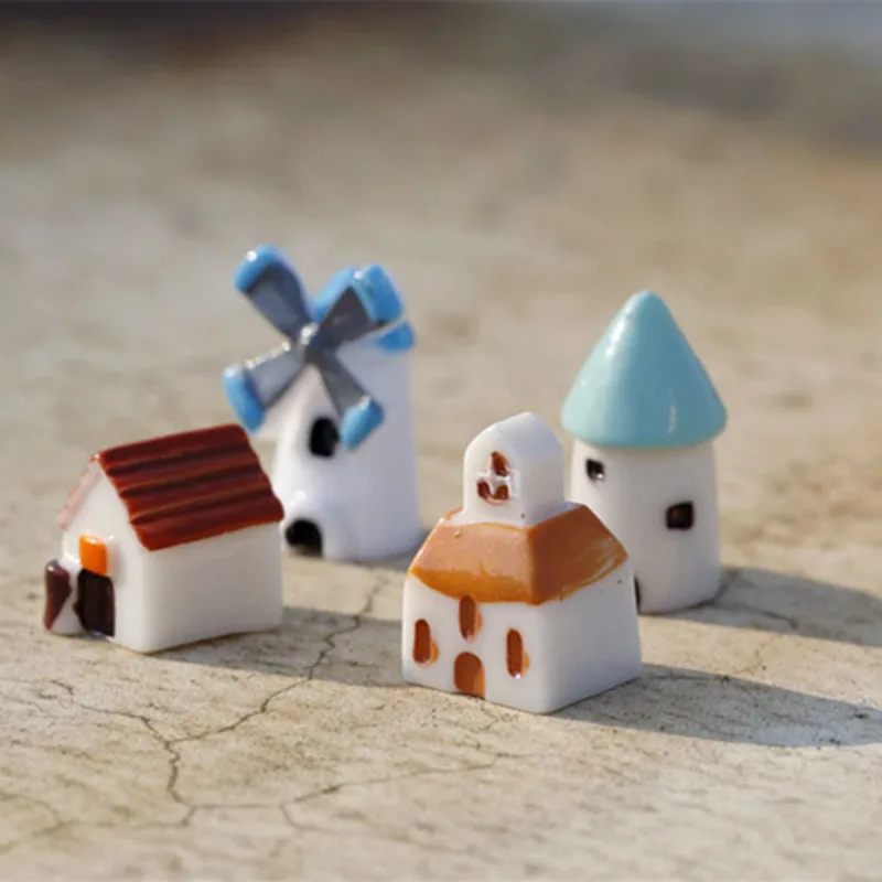 รูปสินค้า 10 PC Church House Miniature Fairy Garden บ้านตกแต่งบ้าน MINI CRAFT Micro ภูมิทัศน์ตกแต่ง DIY อุปกรณ์เสริม