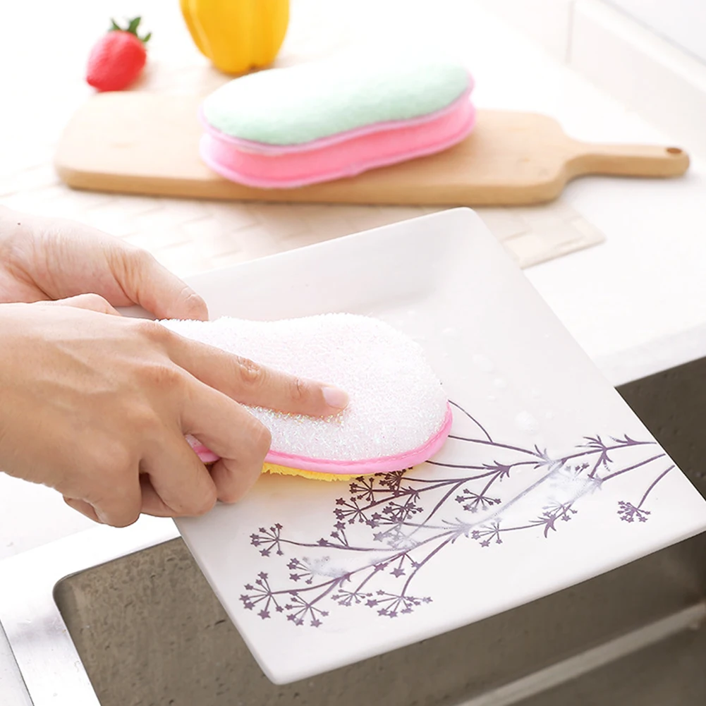 Кухонная сильная антипригарная масляная посуда из волокна для мытья полотенец чаша для мытья тряпичная губка двухсторонняя щетка для мытья горшка