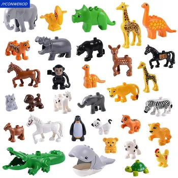 

Single sale large particle animal building blocks accessories Compatible With duploINGlys animal model Toys for children