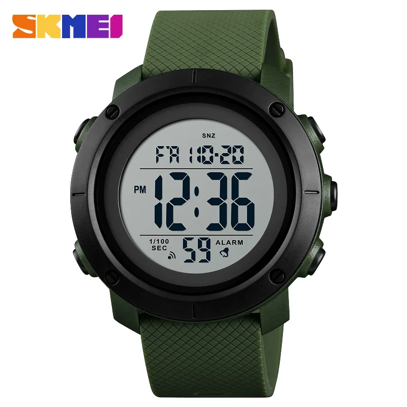 green white 1426 SKMEI Топ Роскошные спортивные часы для мужчин водонепроницаемый светодиодный цифровые часы модные повседневные мужские наручные часы Relogio Masculino - Цвет: green white 1426