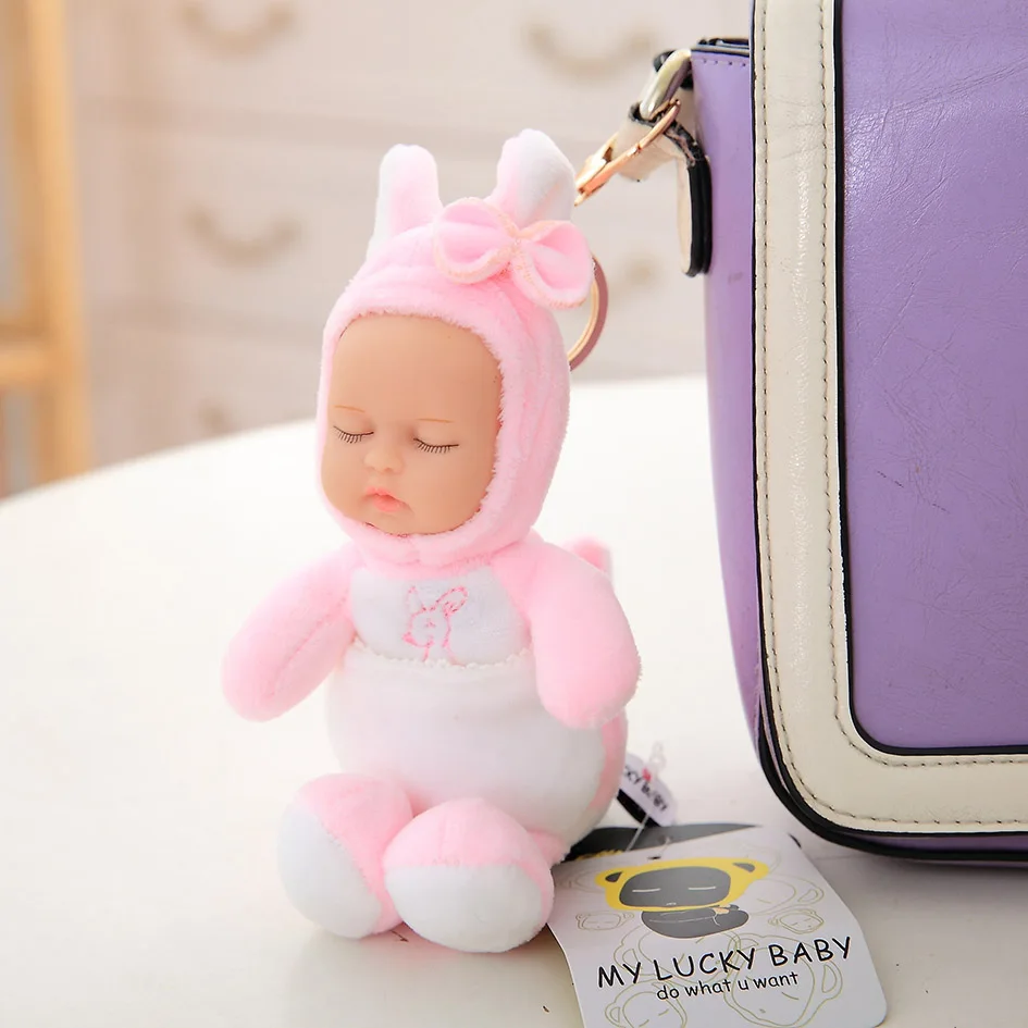 Kawaii Мини 18 см спящего ребенка куклы плюшевые игрушки BJD Bebe кенгуру кукла брелок Подвеска для детей наряд для девочки на Рождество на день