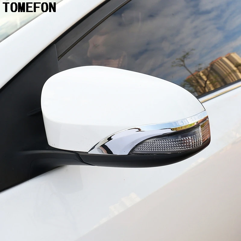 TOMEFON ABS Chrome Rearview Mirror Cover Trim Car Mirrors Covers Trims 2pcs For Toyota Corolla