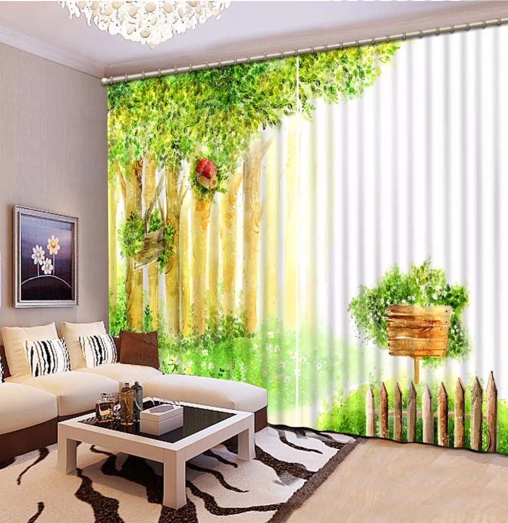 Us 81 06 58 Off 3d Curtain Beautiful Home Bedroom Cartoon Oil Painting 3d Curtain Blackout Bathroom Curtain Blackout Curtain Fabric In Curtains From
