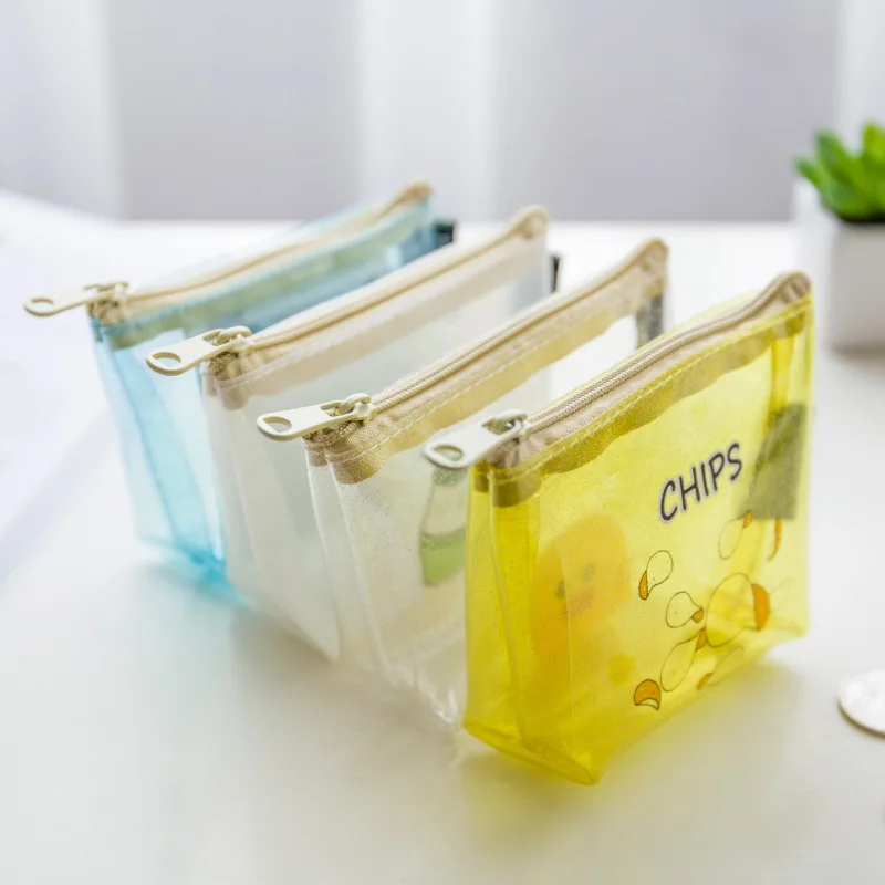 Корейский женский прозрачный Кошелек для монет с мультяшным рисунком кошелек на