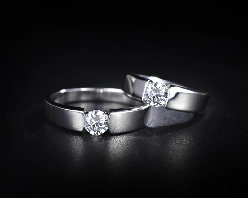 Хорошее ювелирное изделие, оригинальное кольцо из стерлингового серебра 925 пробы, пасьянс, 6 мм, 1Ct, CZ, Диамант, обручальные кольца для женщин и мужчин