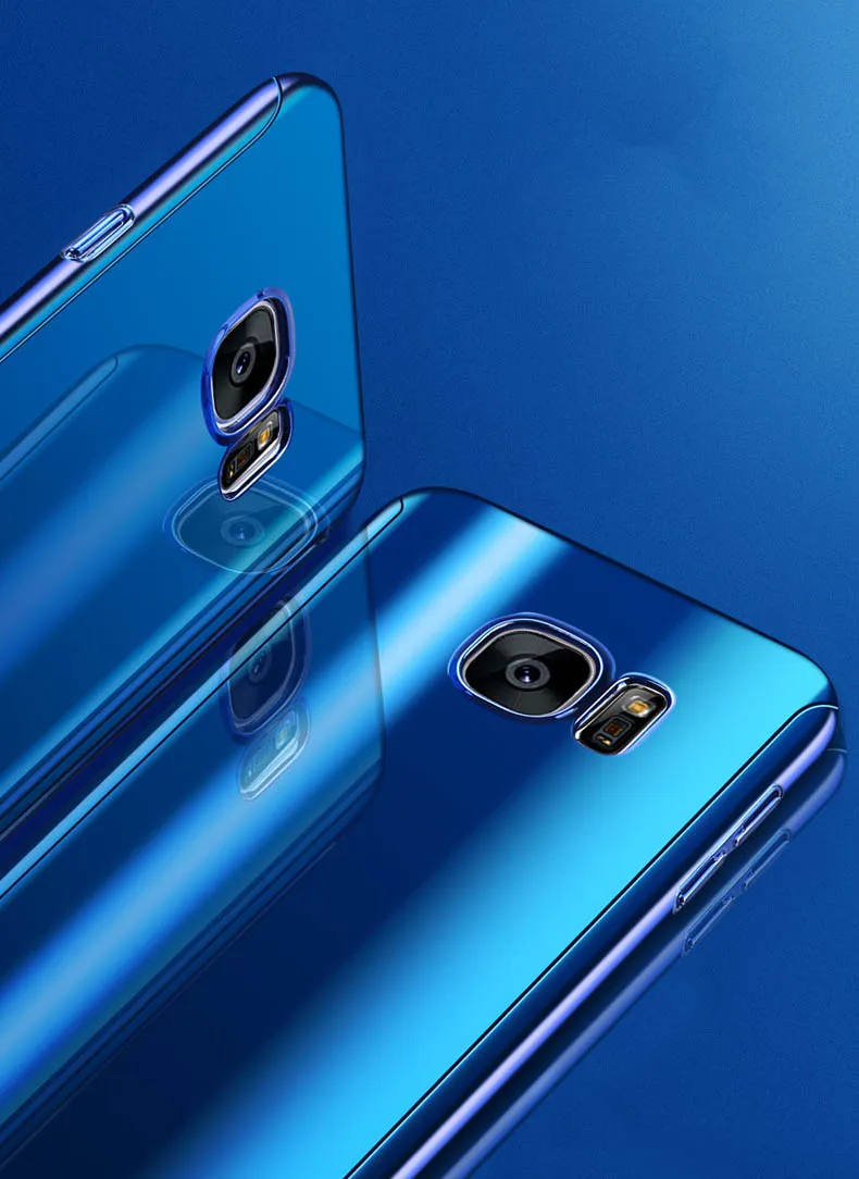 100 шт покрытие зеркало полное тело крышка для samsung Galaxy S10 E S9 S8 Plus S7 Edge Note 10 10+ 9 8 Жесткий ПК тонкий передний задний Чехол