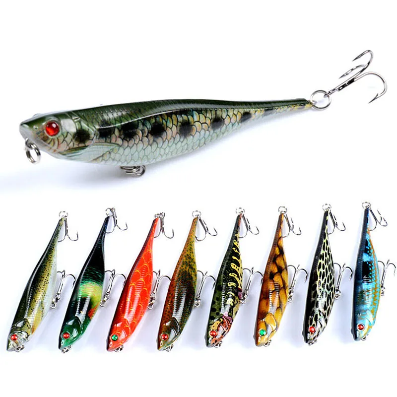 

Free Shipping 9.9cm_9.9g Fishing Lure Artificial Pencil Hard Bait Chatterbait Submerged Water Wobbler Popper Whopper Plop YU019