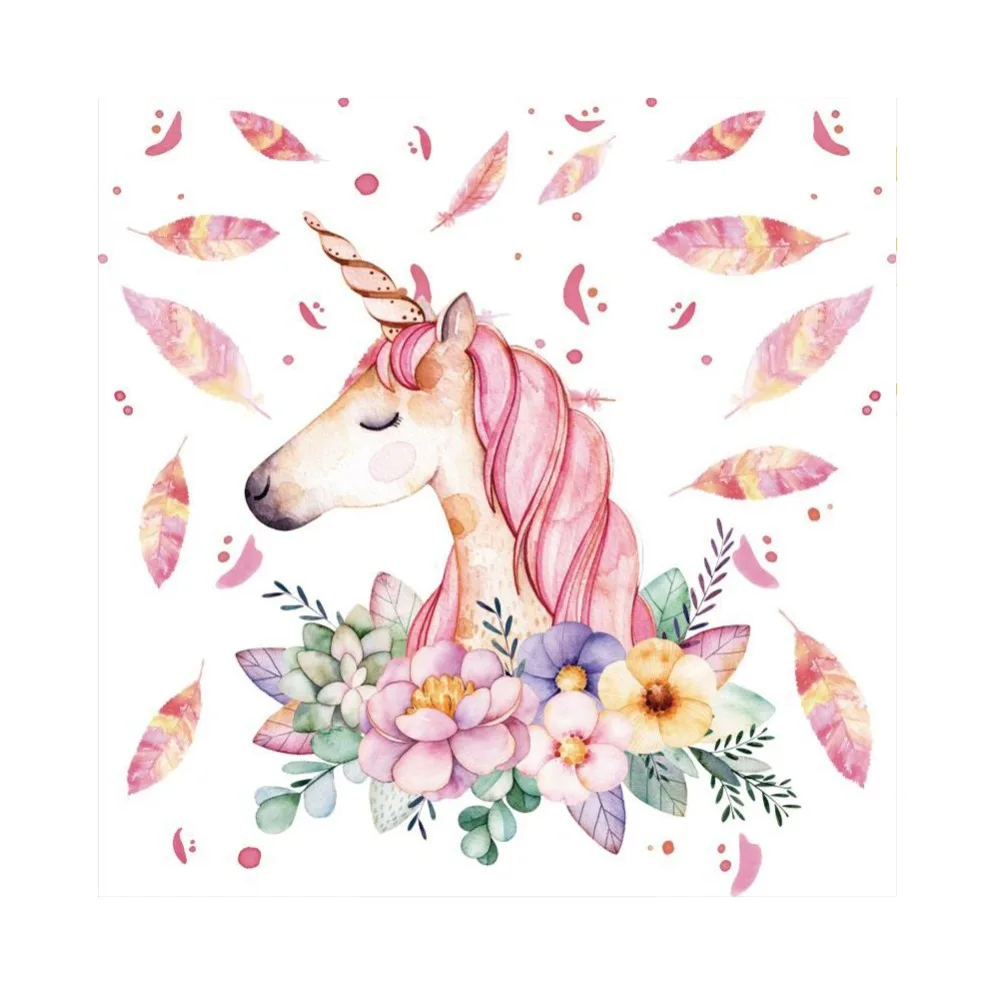 

Laeacco Pink Unicorn Party Birthday Flower Baby Portrait Photographic Backgrounds Photography Backdrops Photo Studio