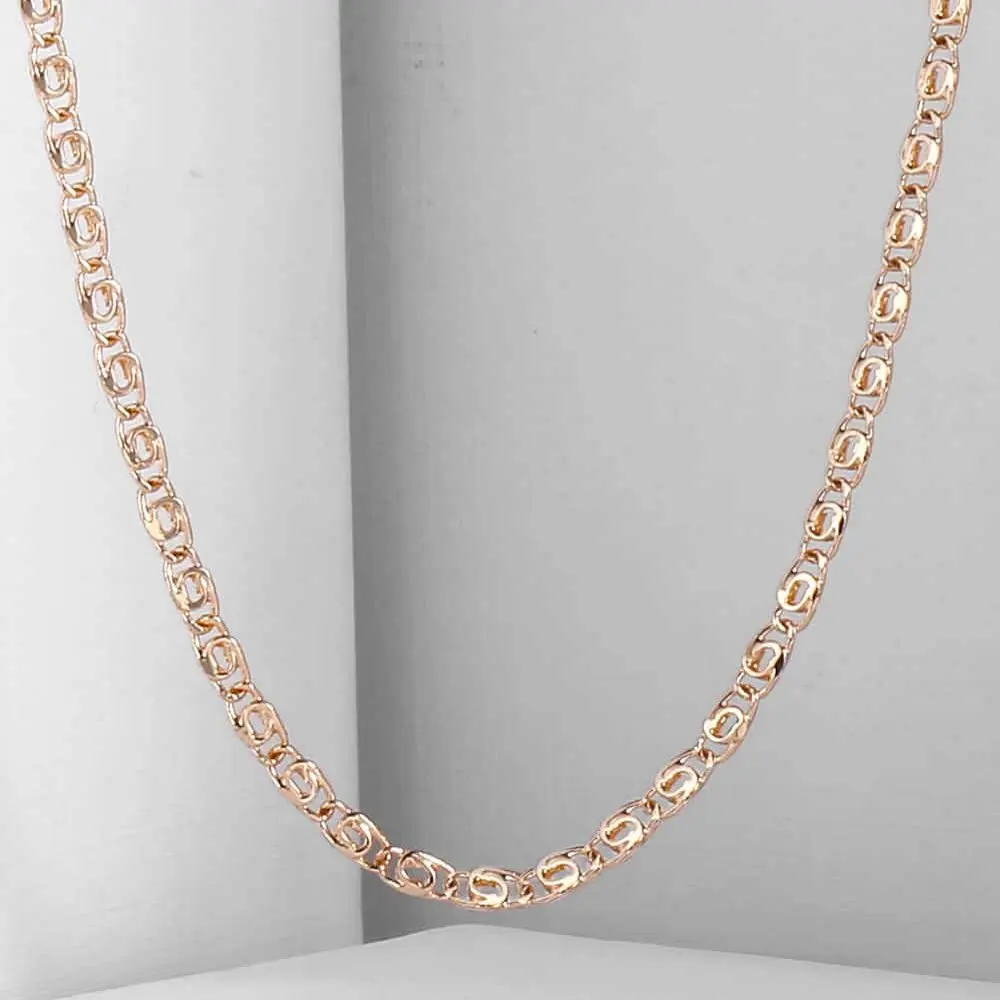 2,5 мм тонкое женское ожерелье из 585 розового золота с клипсой в виде улитки элегантное ювелирное изделие 20-24 дюйма CN15