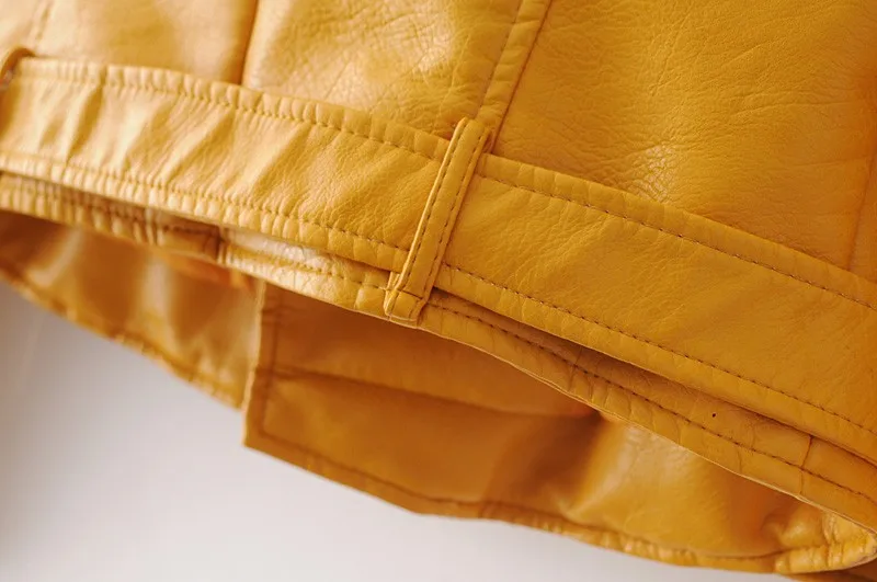 2024 Collection: Stylish Womens Yellow Leather Jacket - Winter & Autumn