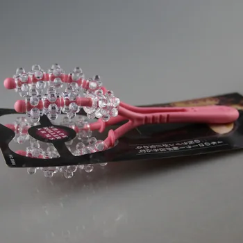 

Pink Handle Clear Cell Roller Arm Slimming massage wheel four head wheel device Plastic Massage Wheel Roller