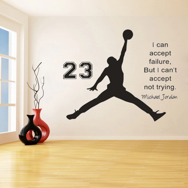 Us 8 78 34 Off Inspirational Basketball Removable Wall Stickers For Kids Children Room Boys Vinyl Decoration Bedroom Home Murals K324 In Wall